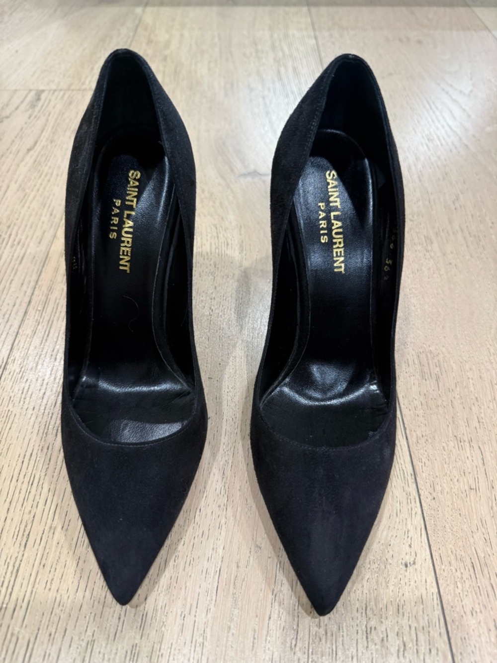 Saint Laurent Black Suede Pointed Pumps - Classic Stiletto